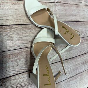 Lulu's White Heeled Shoes Elegant Design